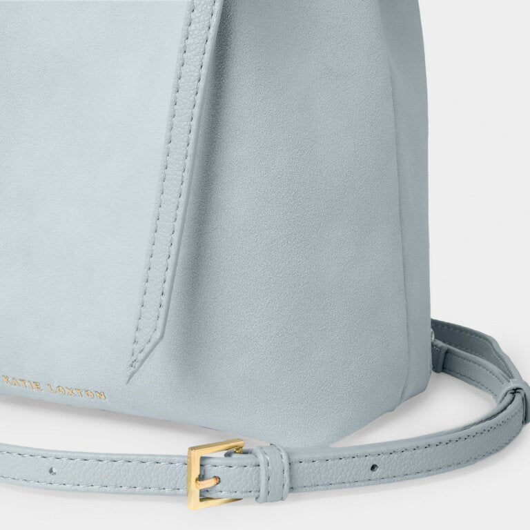 Katie Loxton Celina Suedette Bucket Bag in Blue Mist Suede