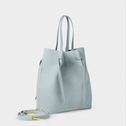Katie Loxton Celina Suedette Bucket Bag in Blue Mist Suede