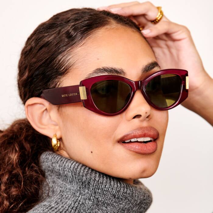 Katie Loxton Rimini Sunglasses in Deep Red