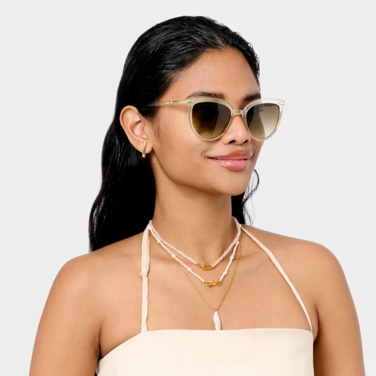 Katie Loxton Ravello Sunglasses in Nude Transparent