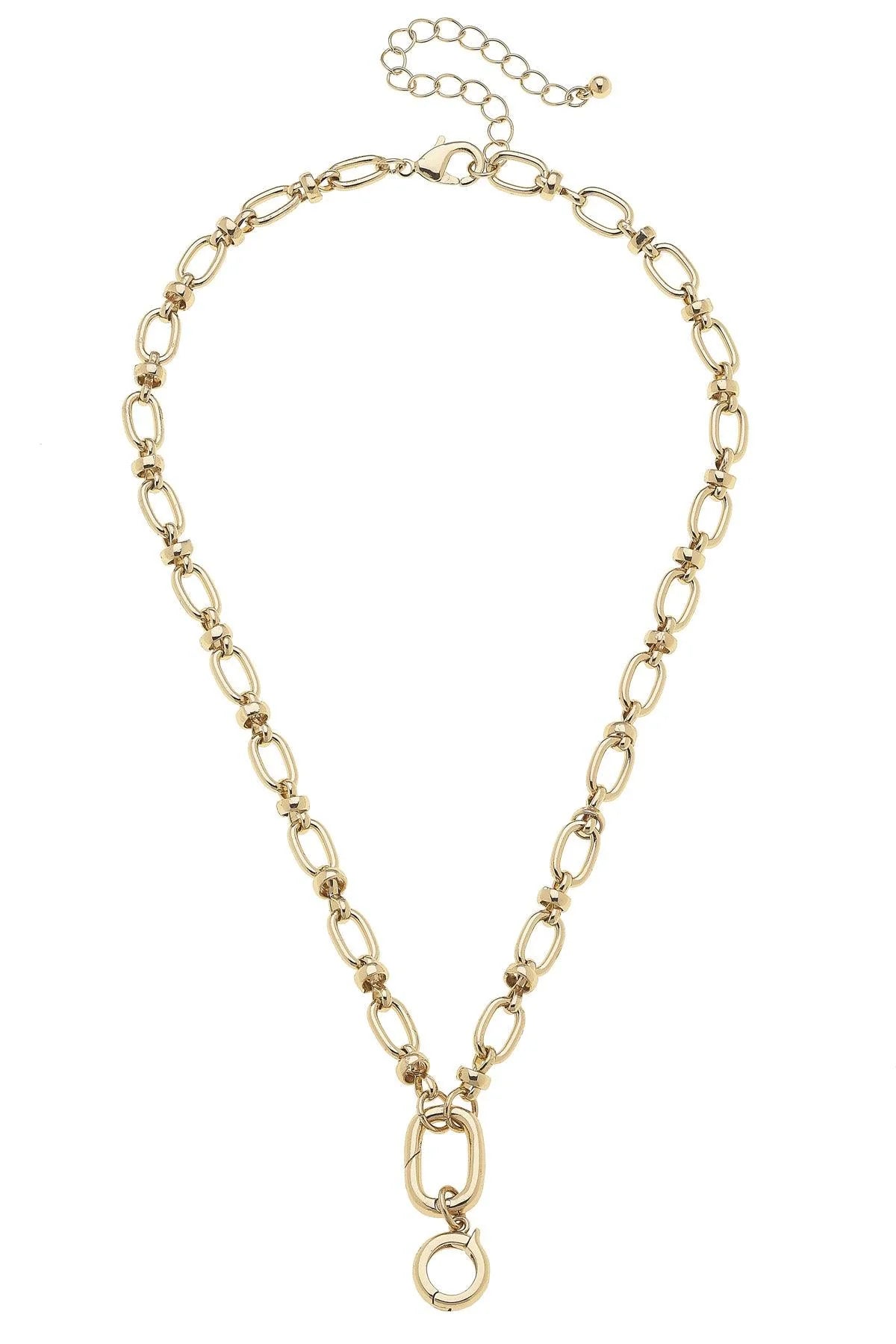 Lilah Cable Link Charm Necklace Base in Shiny Gold