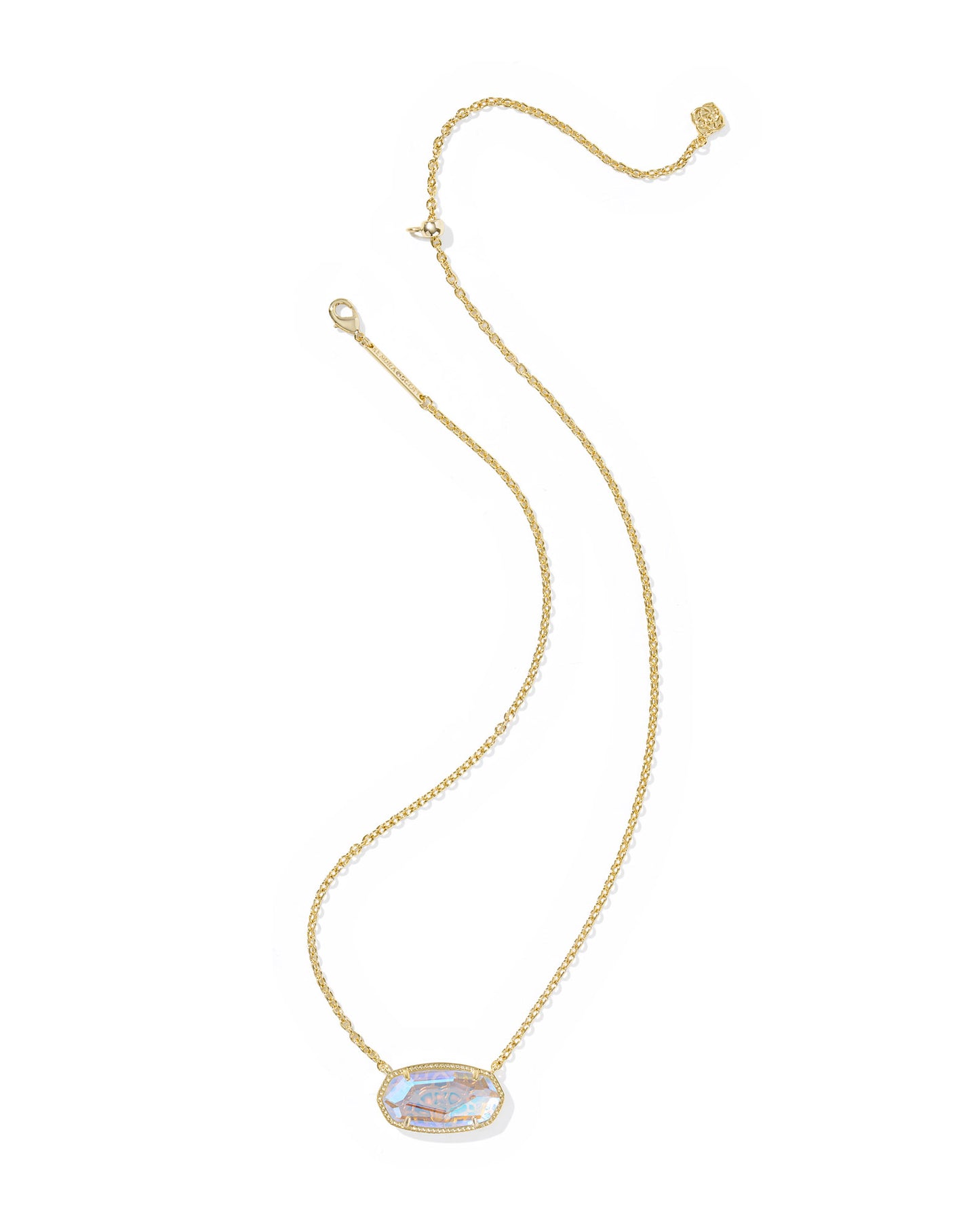 ELISA STATEMENT SHORT PENDANT NECKLACE GOLD DICHROIC GLASS