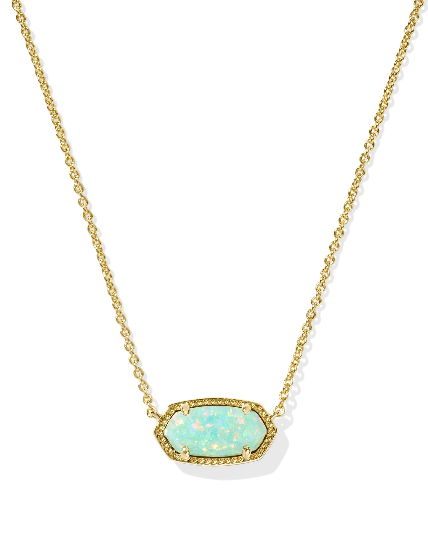 ELISA PENDANT NECKLACE GOLD GREEN KYOCERA OPAL