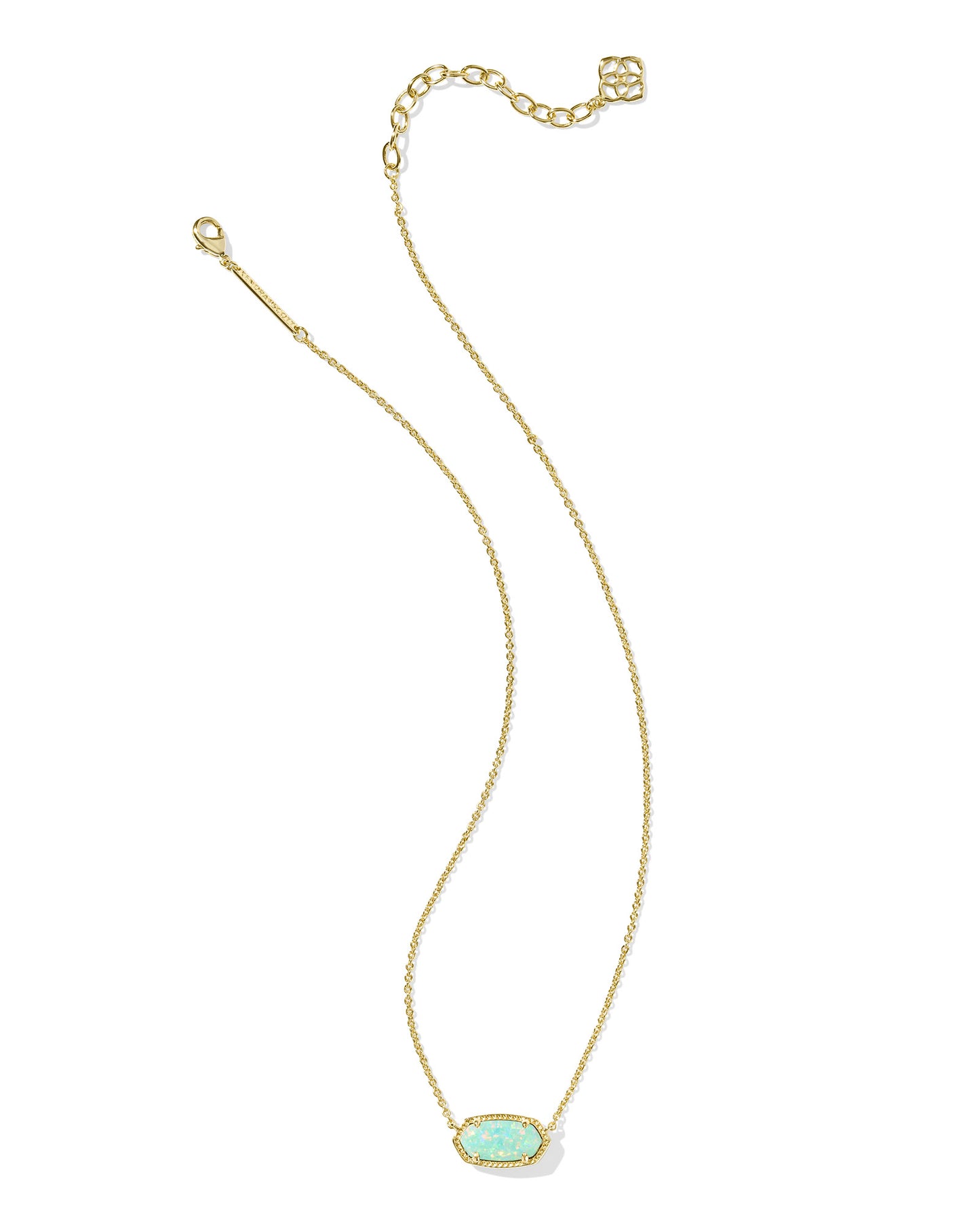 ELISA PENDANT NECKLACE GOLD GREEN KYOCERA OPAL