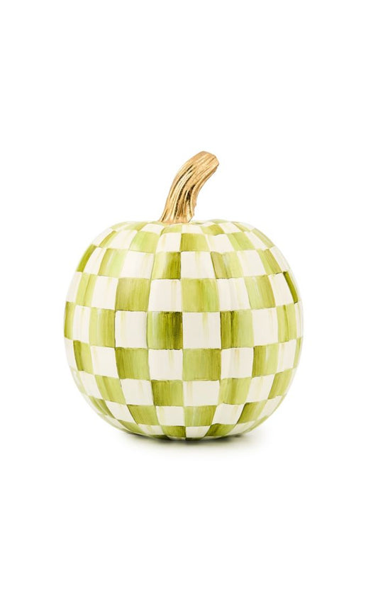 Mackenzie-Childs Moss Check Small Pumpkin