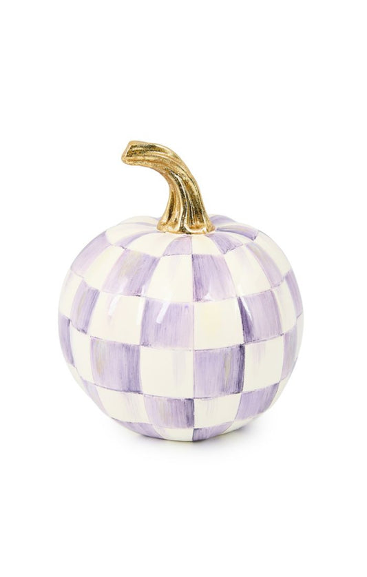 Mackenzie-Childs Violet Check Mini Pumpkin