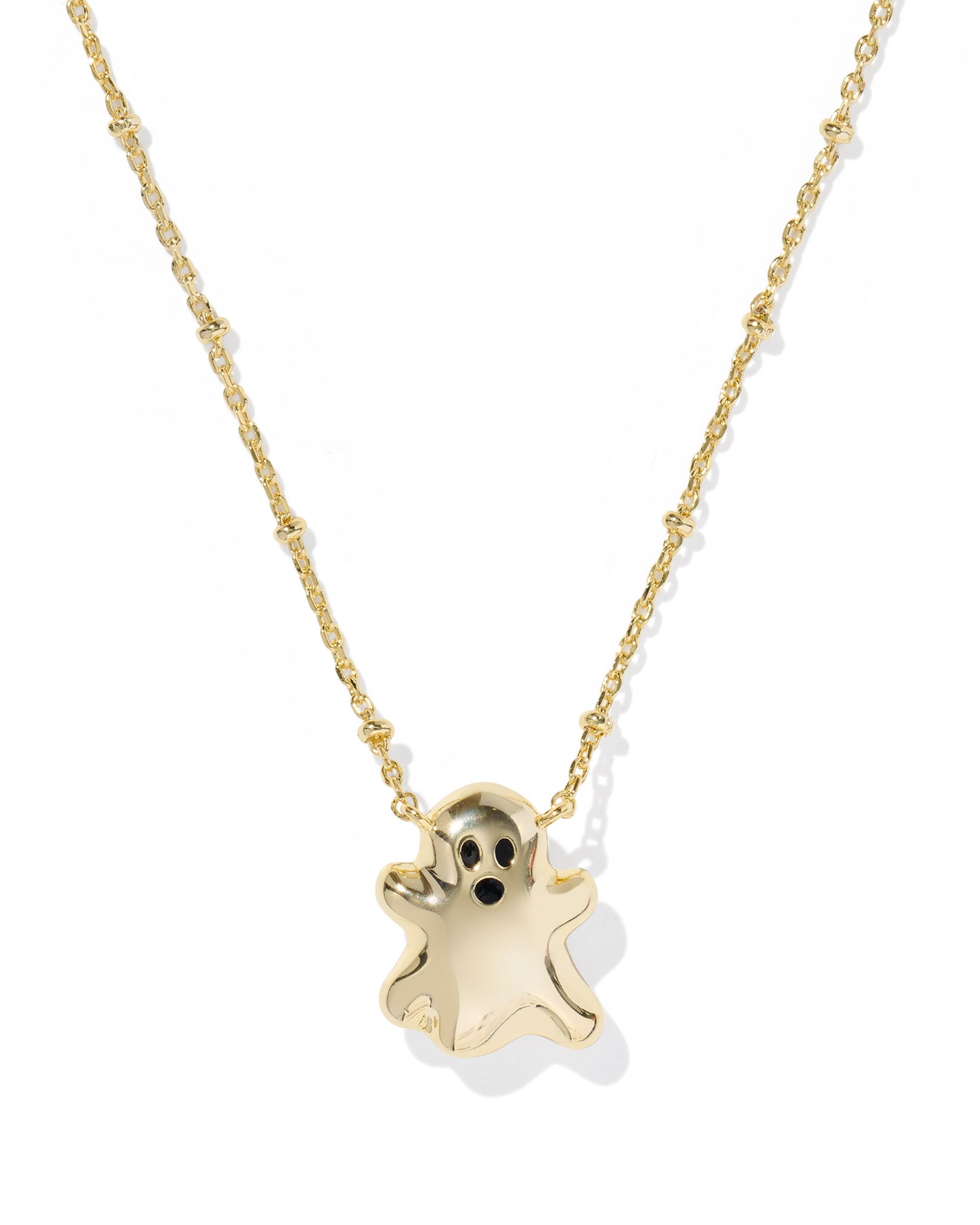 GHOST SHORT PENDANT NECKLACE GOLD WHITE MOTHER OF PEARL