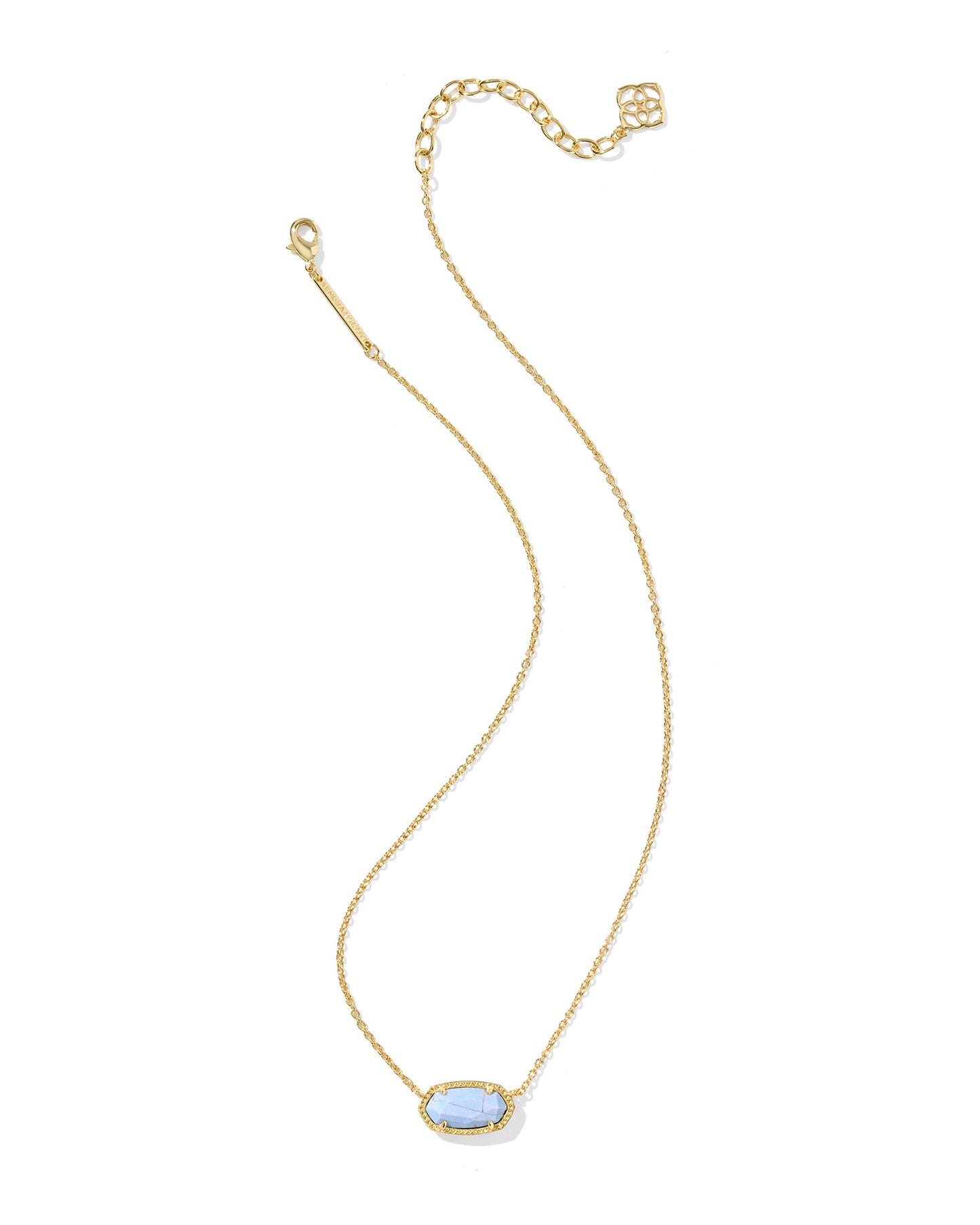 ELISA PENDANT NECKLACE GOLD VARIEGATED LIGHT BLUE MAGNESITE