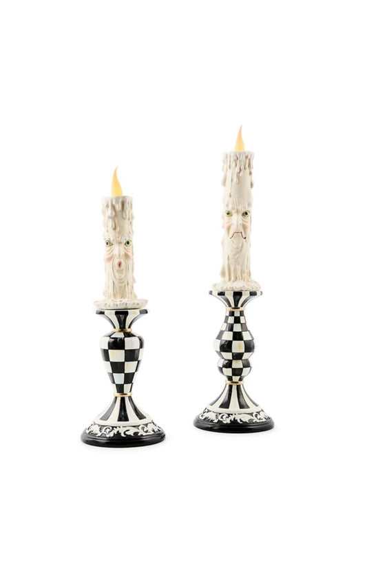 Mackenzie-Childs haunted house spooky illuminated candles, set of 2