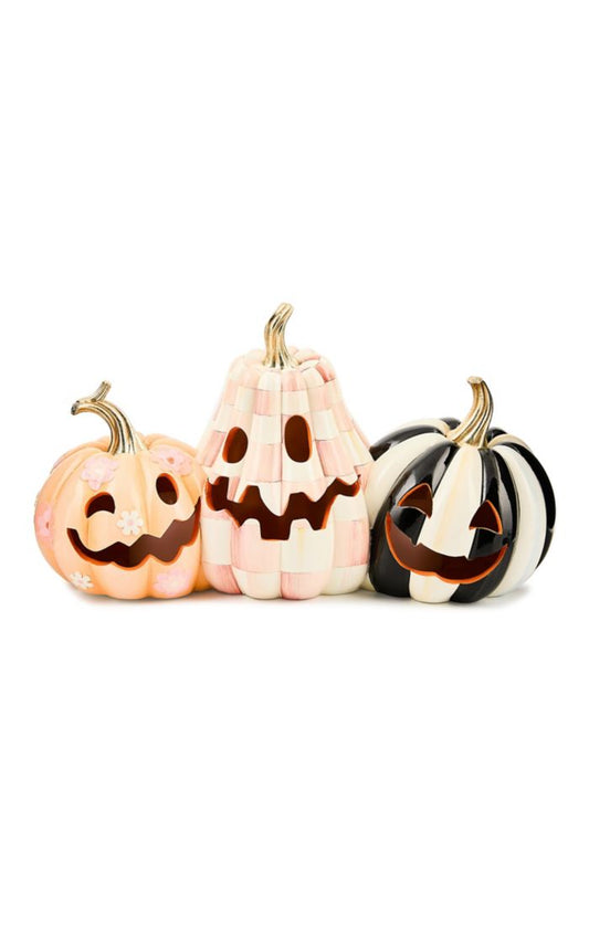 Mackenzie-Childs hocus pocus illuminated jack o' lantern trio