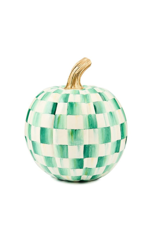 Mackenzie-Childs Emerald check small pumpkin