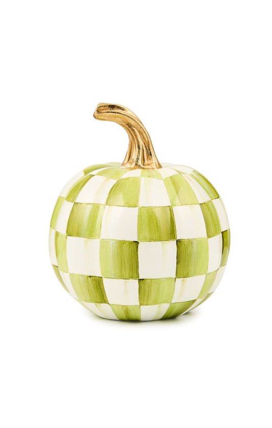 Mackenzie-Childs Moss Check mini pumpkin
