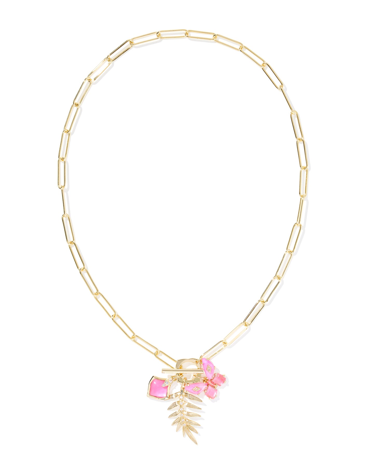 BIANCA BUTTERFLY CHARM NECKLACE GOLD PINK MIX