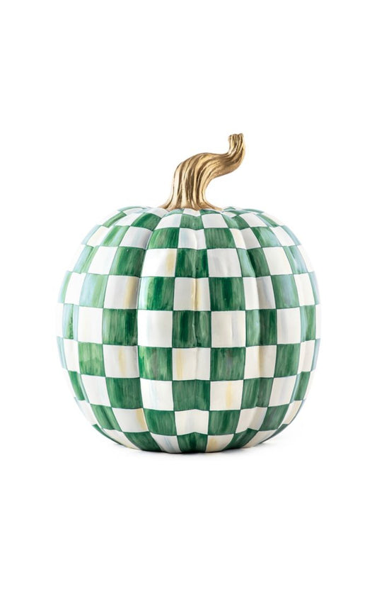 Mackenzie-Childs Emerald Check large pumpkin