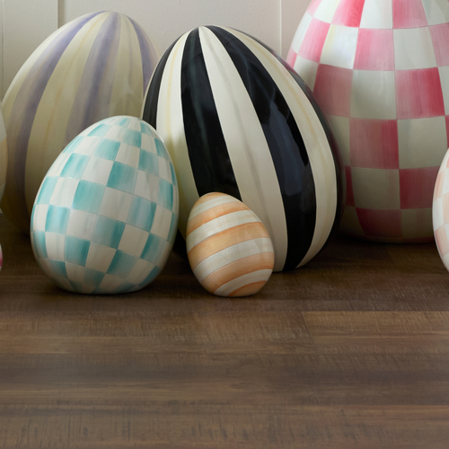 Coral Stripe Mini Egg Mackenzie Childs