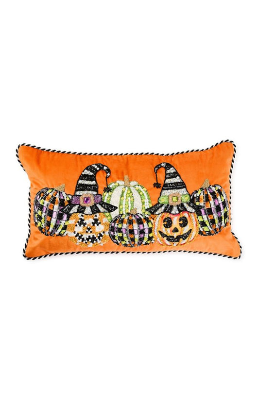 Mackenzie-Childs Jack o' Lantern in Hat lumbar throw pillow