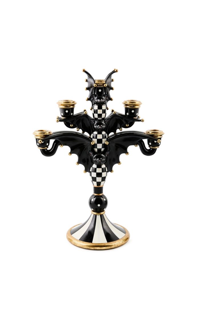 Mackenzie-Childs Courtly Check Bat Candelabra