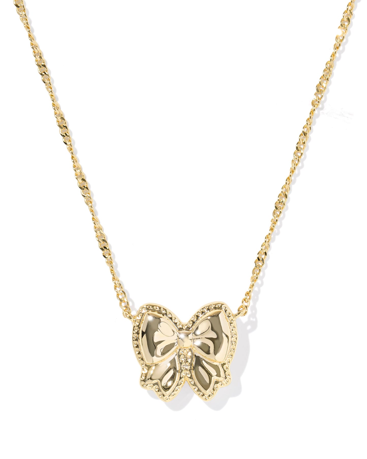 HALEY BOW SHORT PENDANT NECKLACE GOLD BLUSH IVORY MOTHER OF PEARL
