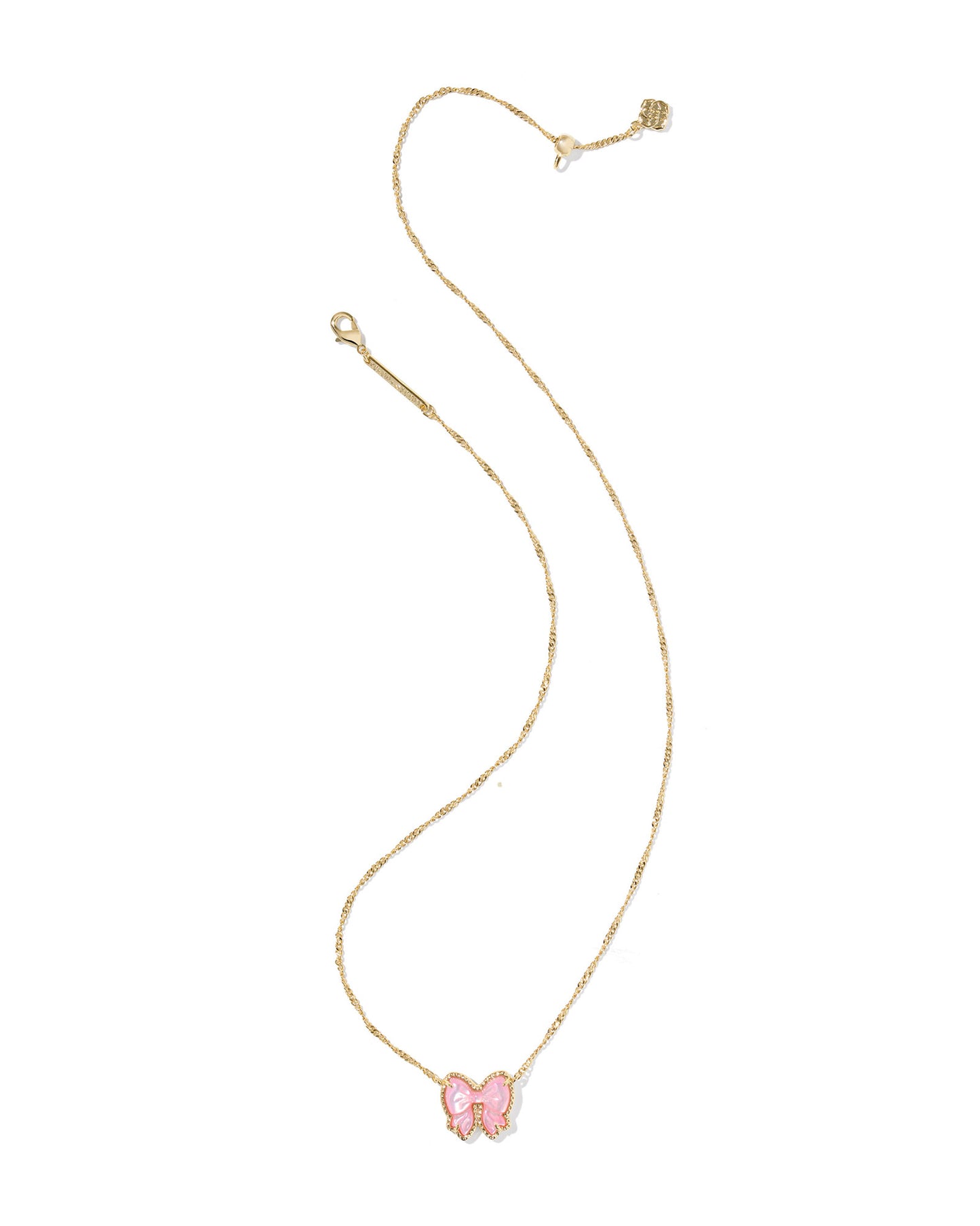 HALEY BOW SHORT PENDANT NECKLACE GOLD BLUSH IVORY MOTHER OF PEARL