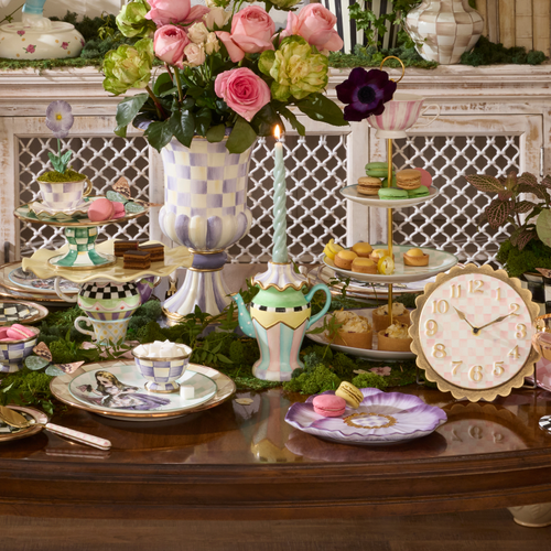 Violet Teapot candle holder by Mackenzie Childs