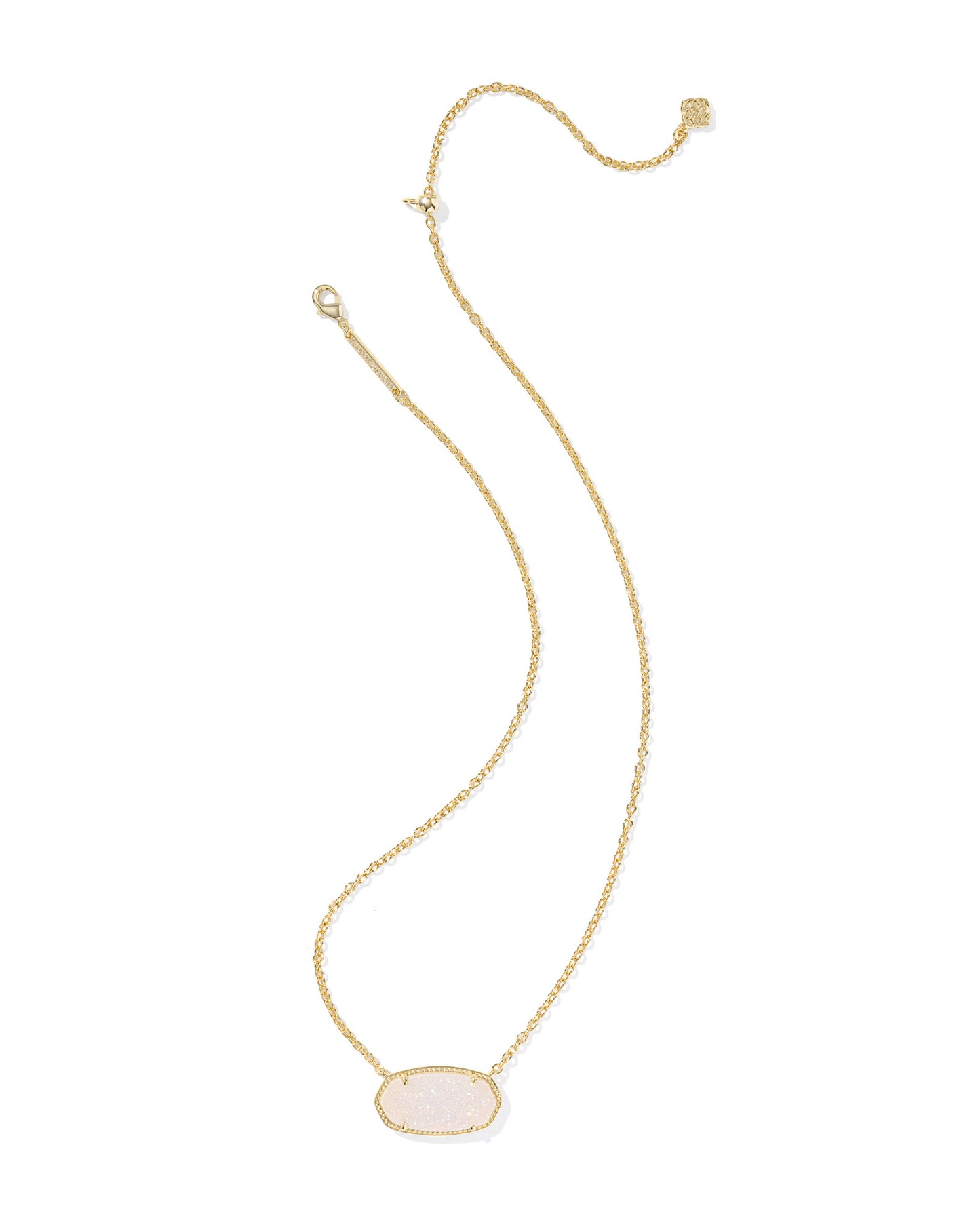ELISA STATEMENT SHORT PENDANT NECKLACE GOLD IRIDESCENT DRUSY