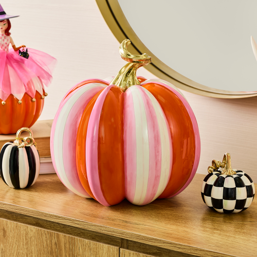 Mackenzie-Childs glam 'o' ween fairytale stripe pumpkin