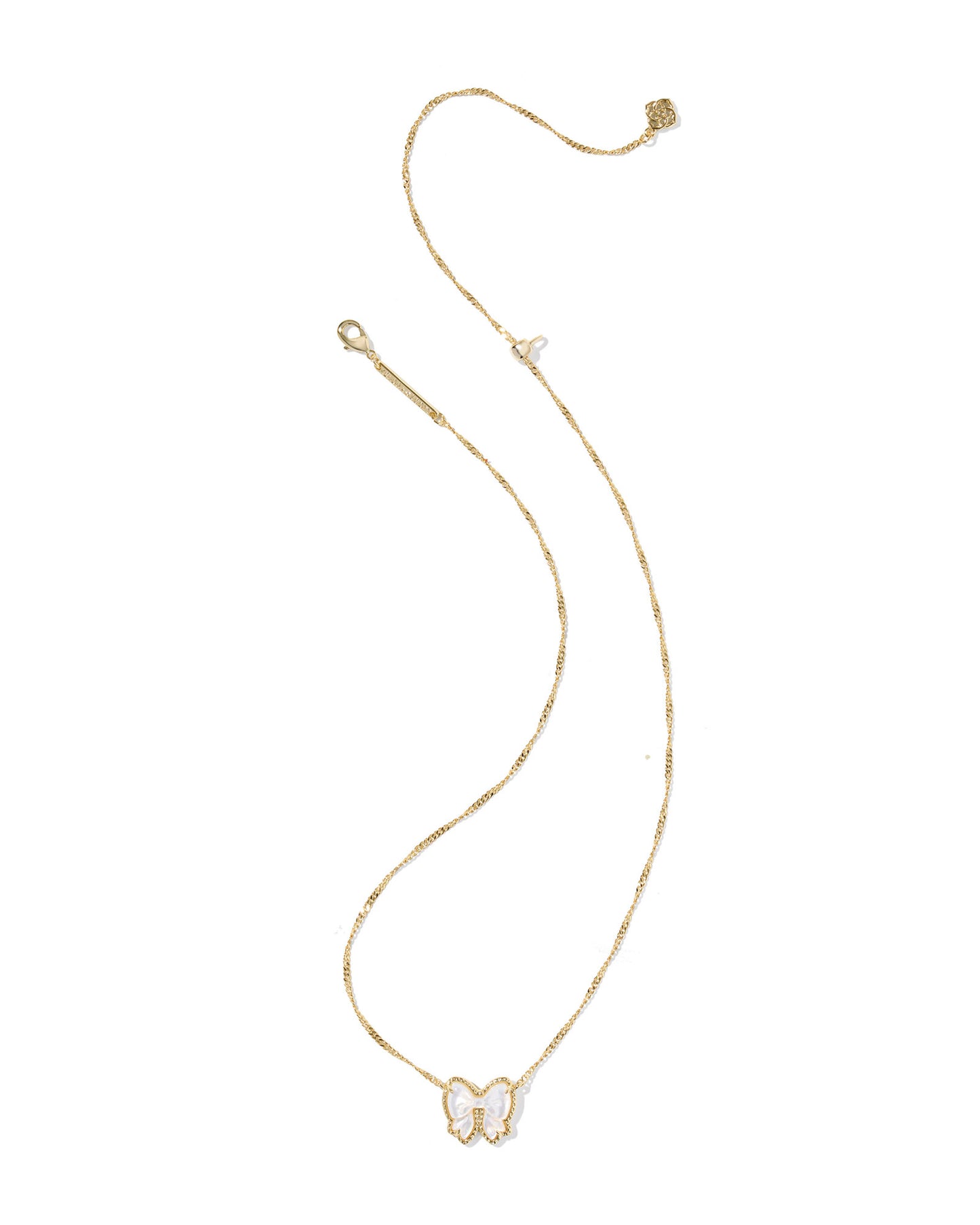 HALEY BOW SHORT PENDANT NECKLACE GOLD IVORY MOTHER OF PEARL