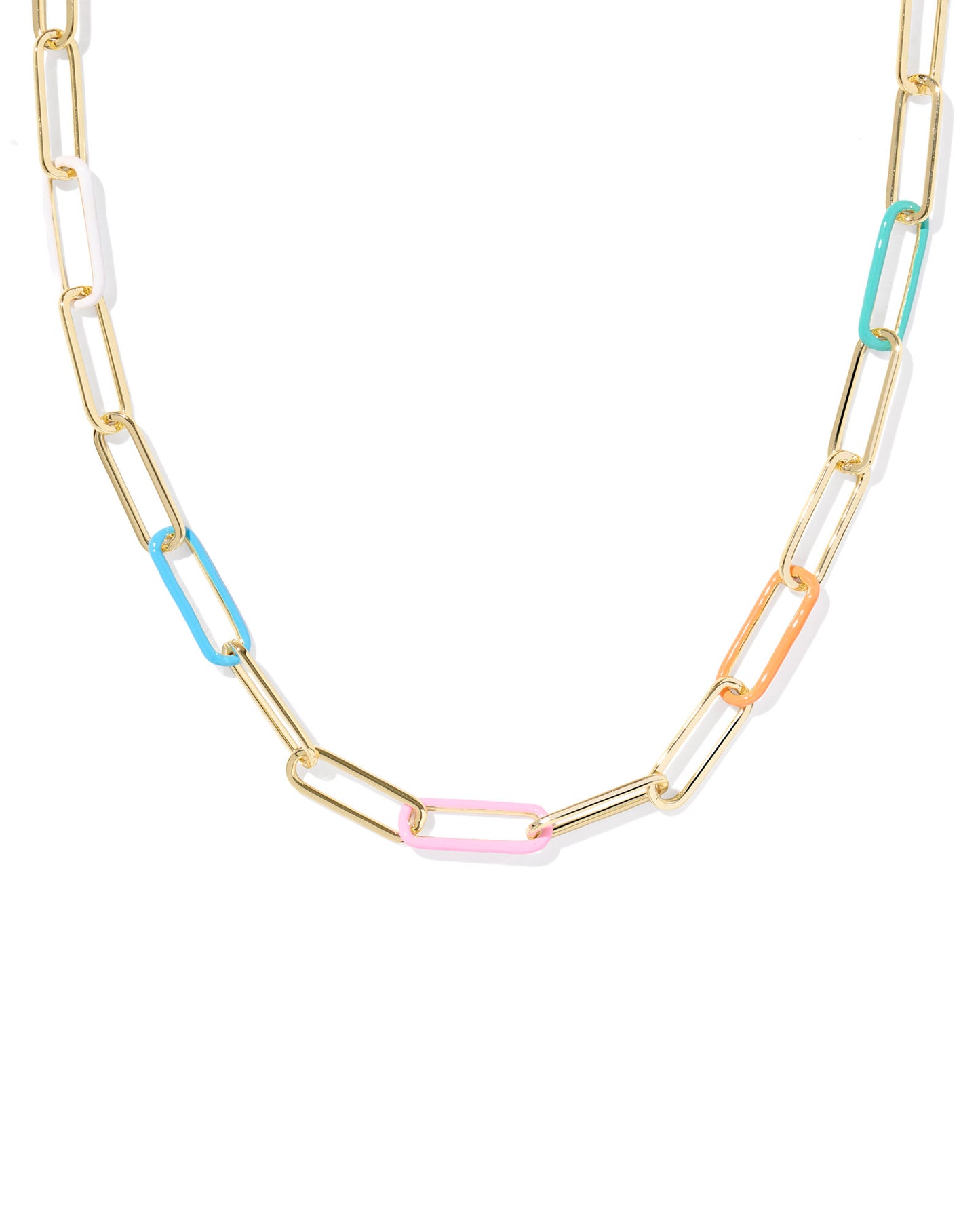 AINSLEY CONVERTIBLE CHAIN NECKLACE GOLD MULTI MIX ENAMEL