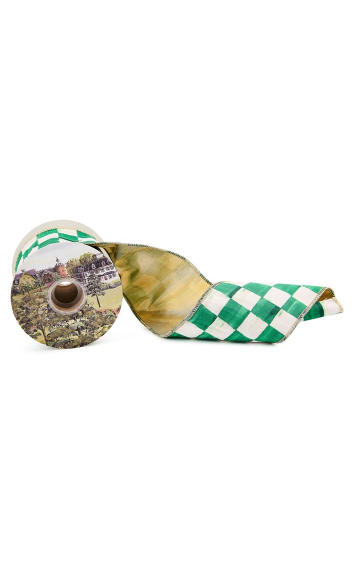 Green Check 4" Ribbon