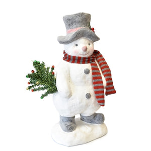 Merry Snowman with Top Hat and Scarf - 14"