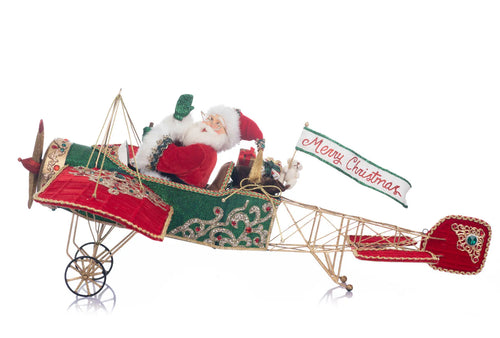 Katherine's Collection Santa in Plane