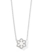 SNOWFLAKE SHORT PENDANT NECKLACE SILVER WHITE KYOCERA OPAL