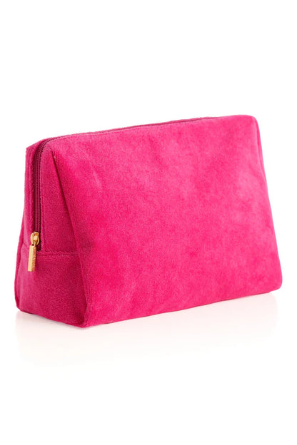 SHIRALEAH SOL TERRY ZIP POUCH, FUCHSIA