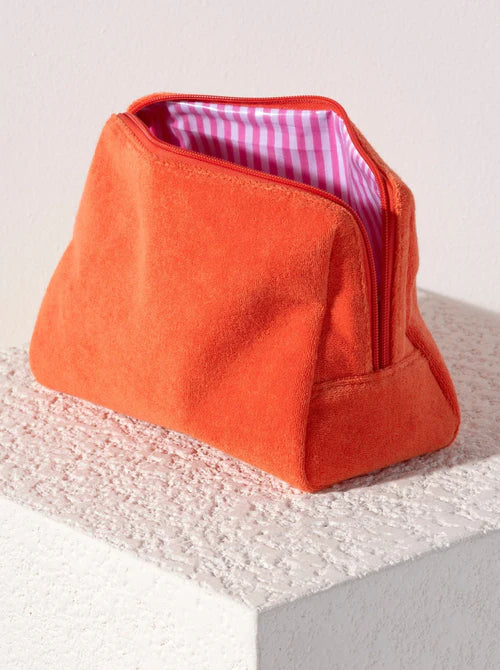 SHIRALEAH SOL TERRY ZIP POUCH, ORANGE