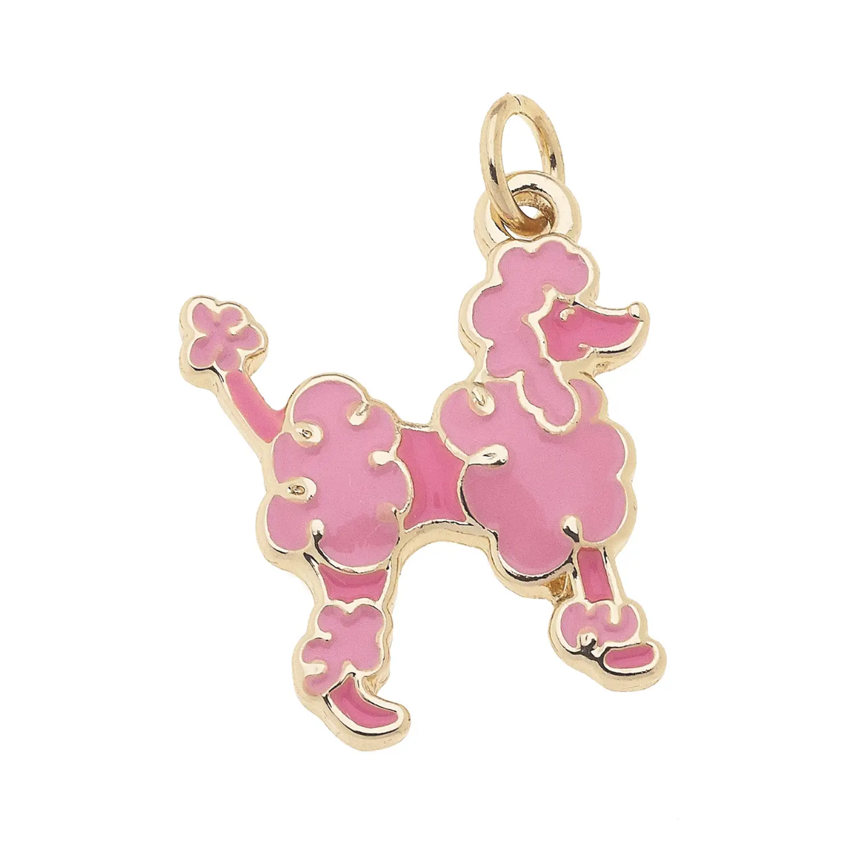 Enamel Poodle Charm in Pink