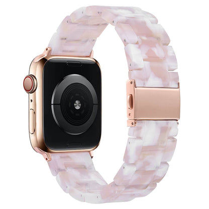 Resin Bracelet Light Weight Bands for Apple Watch: 38/40/41mm / Pink White