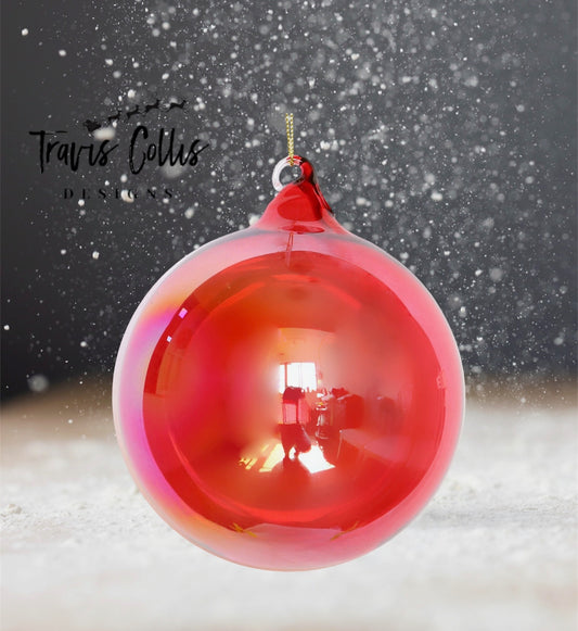 4.7" Red Bottle Glass Ball Ornament