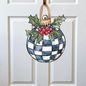 Black and White Checkered Ornament Door Hanger-Christmas