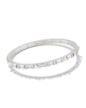 Load image into Gallery viewer, GRAYSON CRYSTAL CUFF BRACELET RHODIUM METAL WHITE CZ