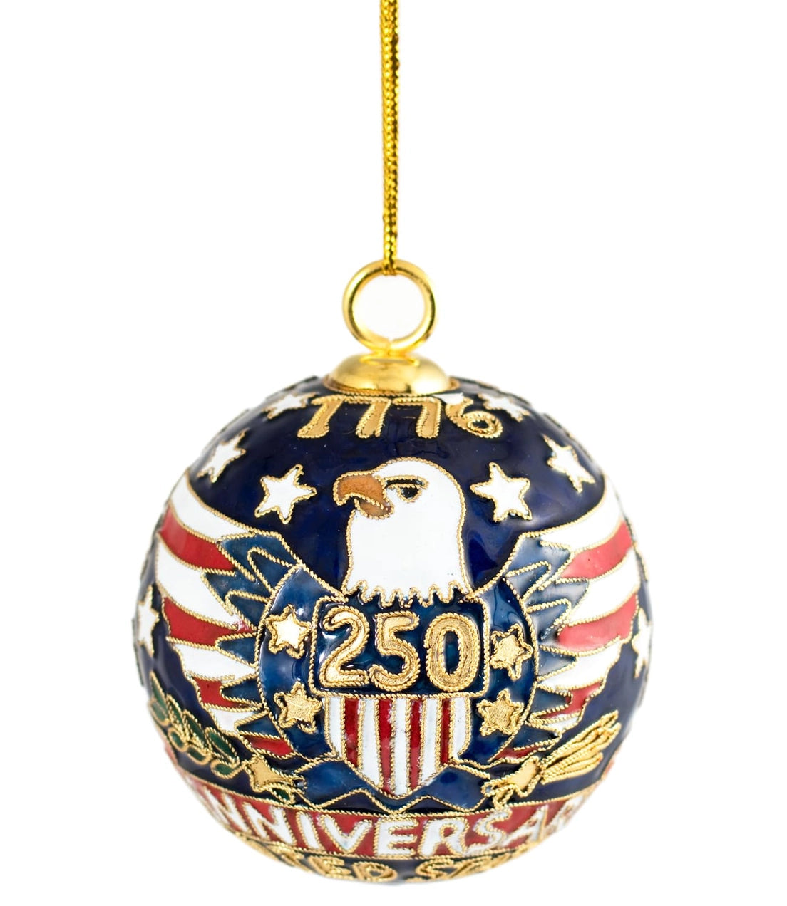 Handmade Cloisonne 250th Anniversary USA Ball Ornament