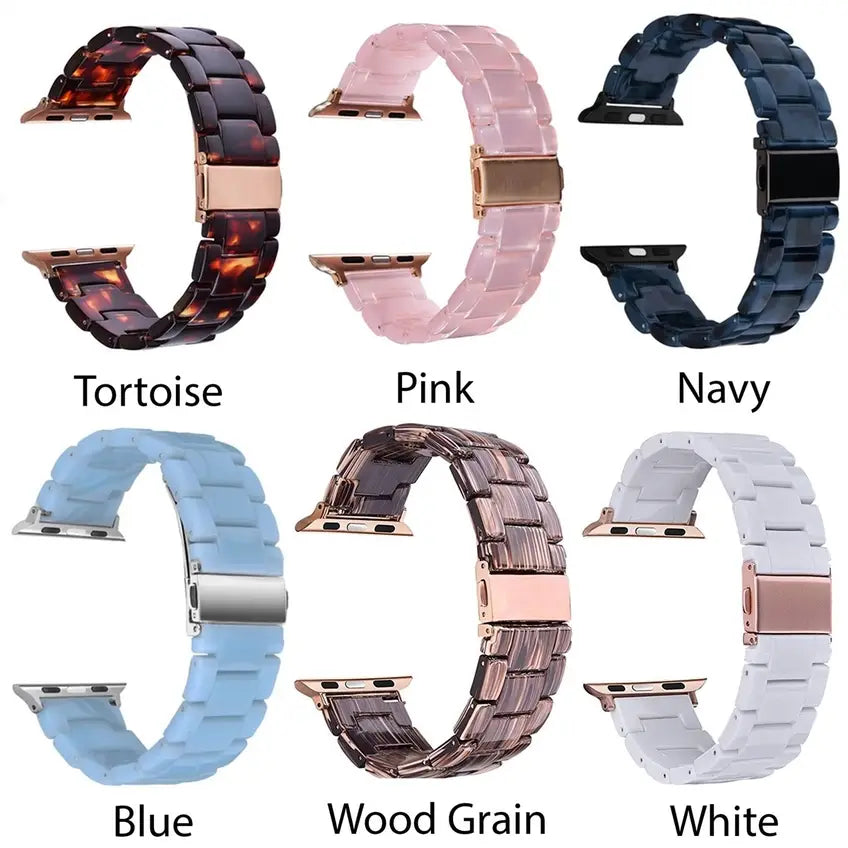 Resin Bracelet Light Weight Bands for Apple Watch: 38/40/41mm / Black