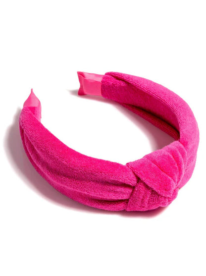 SHIRALEAH TERRY KNOTTED HEADBAND, FUCHSIA