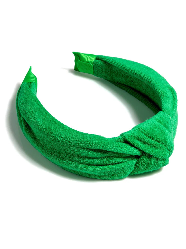 SHIRALEAH TERRY KNOTTED HEADBAND, GREEN