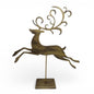 Metal Reindeer on Stand 29" Antique Gold