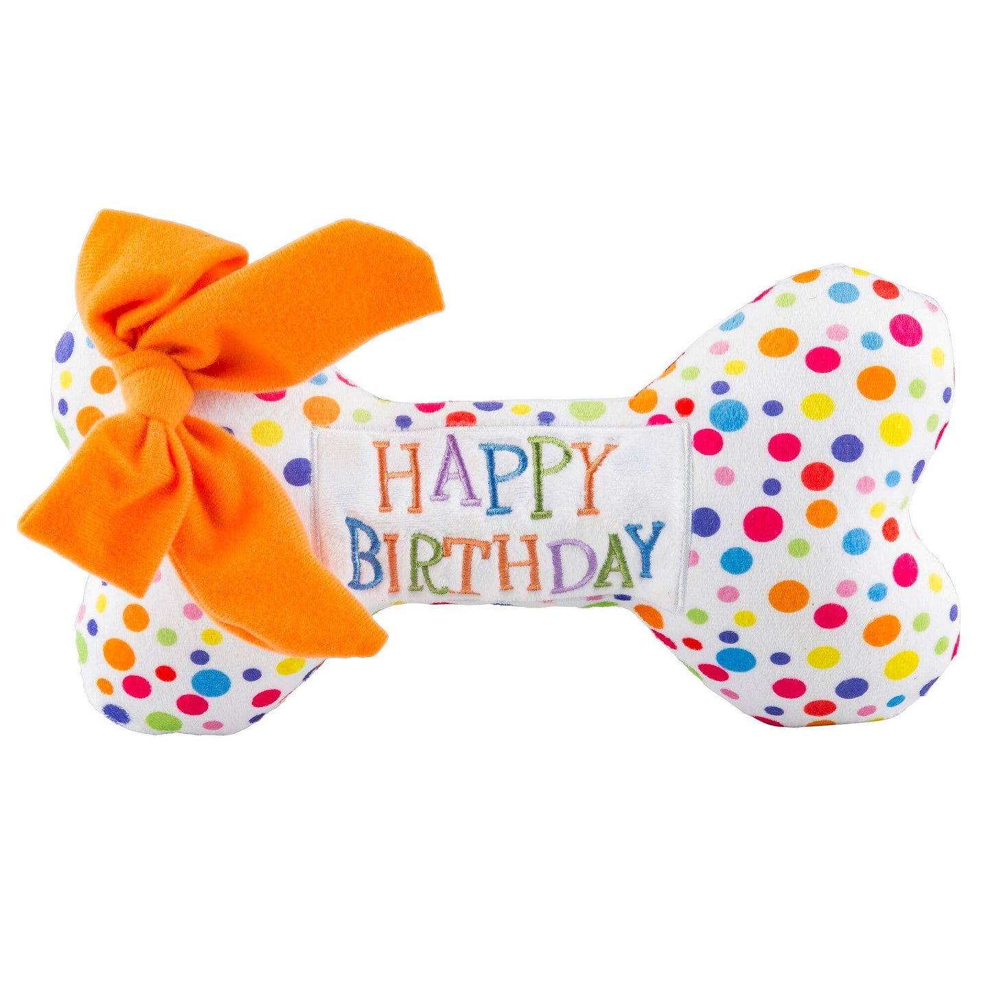 Happy Birthday Bones Squeaker Dog Toy: Large