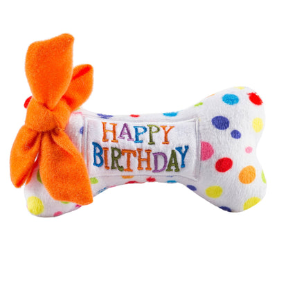 Happy Birthday Bones Squeaker Dog Toy: Large