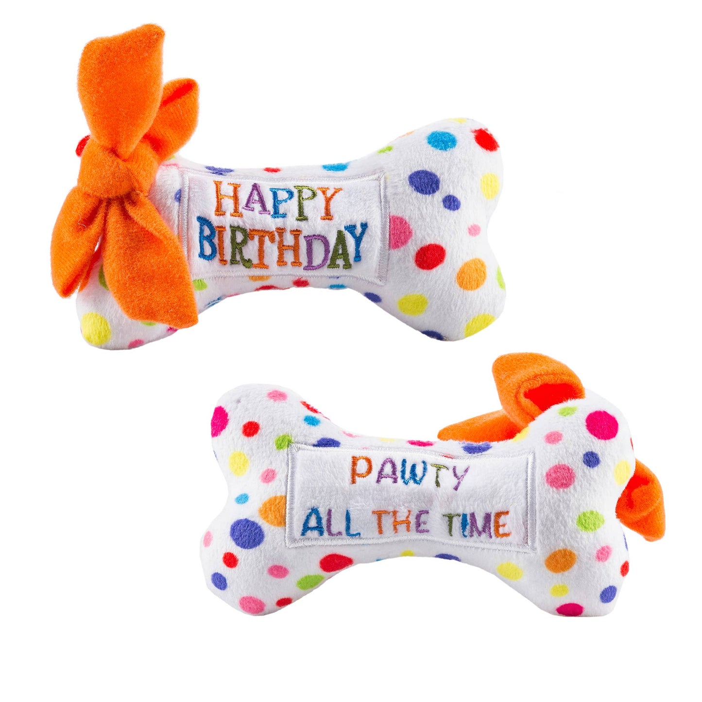 Happy Birthday Bones Squeaker Dog Toy: Large