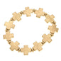 Edith Square Cross Stretch Bracelet in Worn Gold