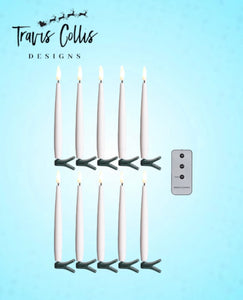 CLIP-ON LIGHTED CANDLES WITH REMOTE 6" - Set of 10