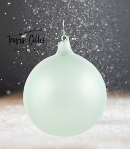 6" Teal Glitter Bubblegum Glass Ball Ornament
